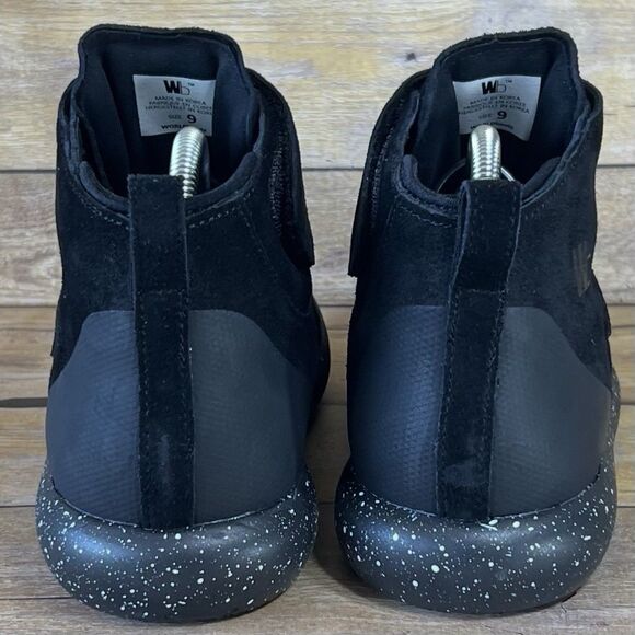 WB Moccasin Boots Size Mens 6 Womens 7  True Black Lees Style 100% Leather Suede - Picture 6 of 16